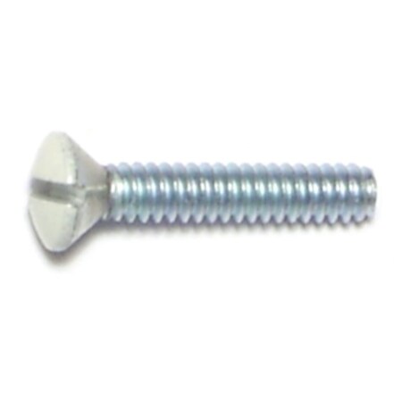 Midwest Fastener #6-32 x 3/4 in Slotted Oval Machine Screw, Zinc Ivory Steel, 30 PK 68561